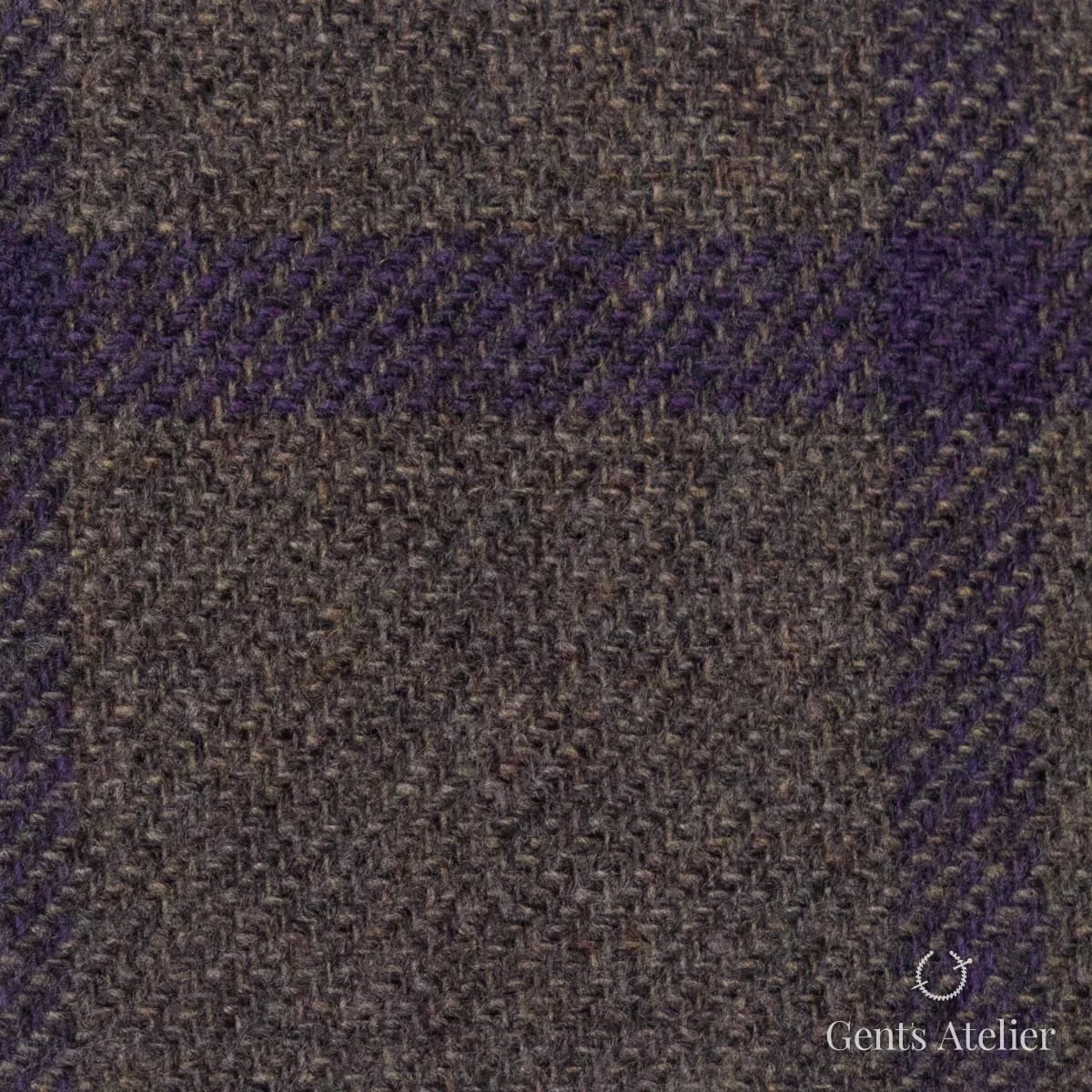 Костюмная ткань Marzoni 651 - 668 / 1200 — Коричневый / Фиолетовый, виндоупейн, 90% шерсть, 10% Cashmere