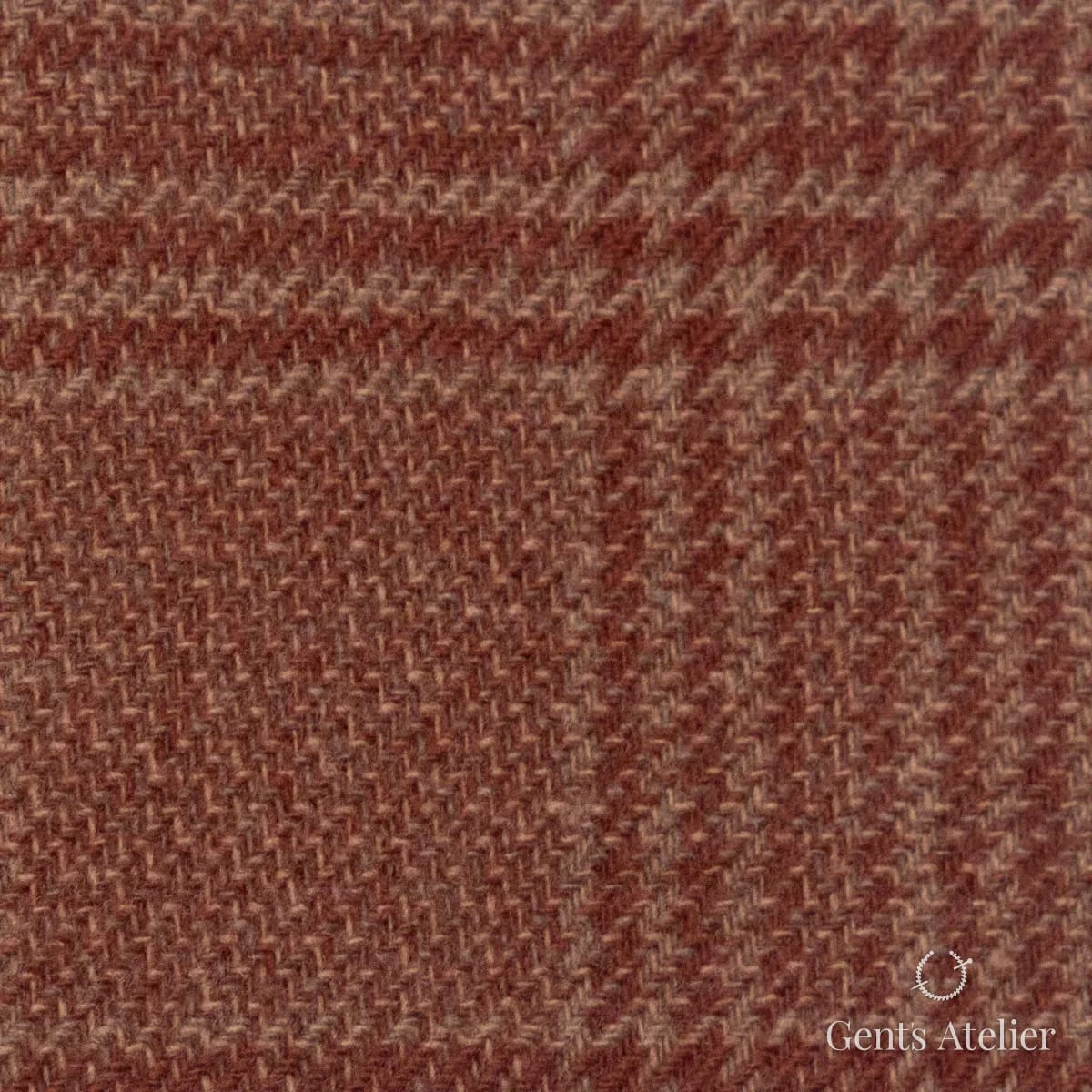 Костюмная ткань Marzoni 651 - 686 / 1500 — Коралловый / Красный, в клетку, 90% шерсть / 10% Cashmere