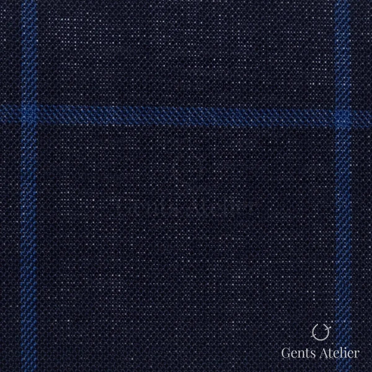 Костюмная ткань Marzoni 619 - 141 / 1000 — Тёмно-синий / Синий, виндоупейн, 100% шерсть