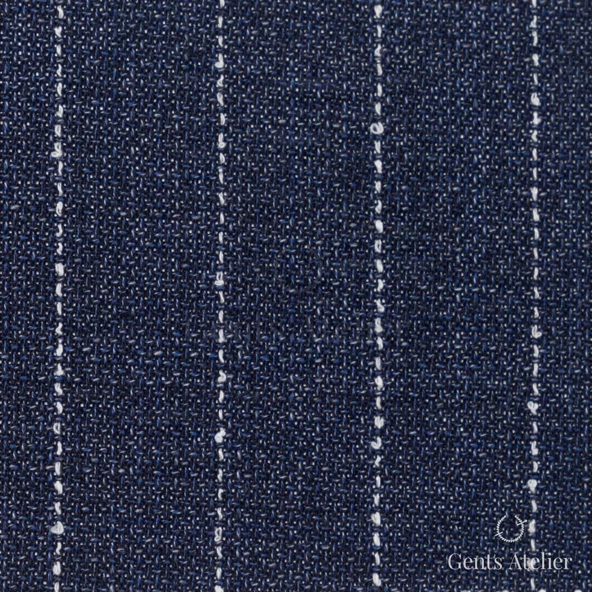 Костюмная ткань Marzoni 619 - 172 / 1000 — Тёмно-синий / Белый, в полоску, 100% шерсть