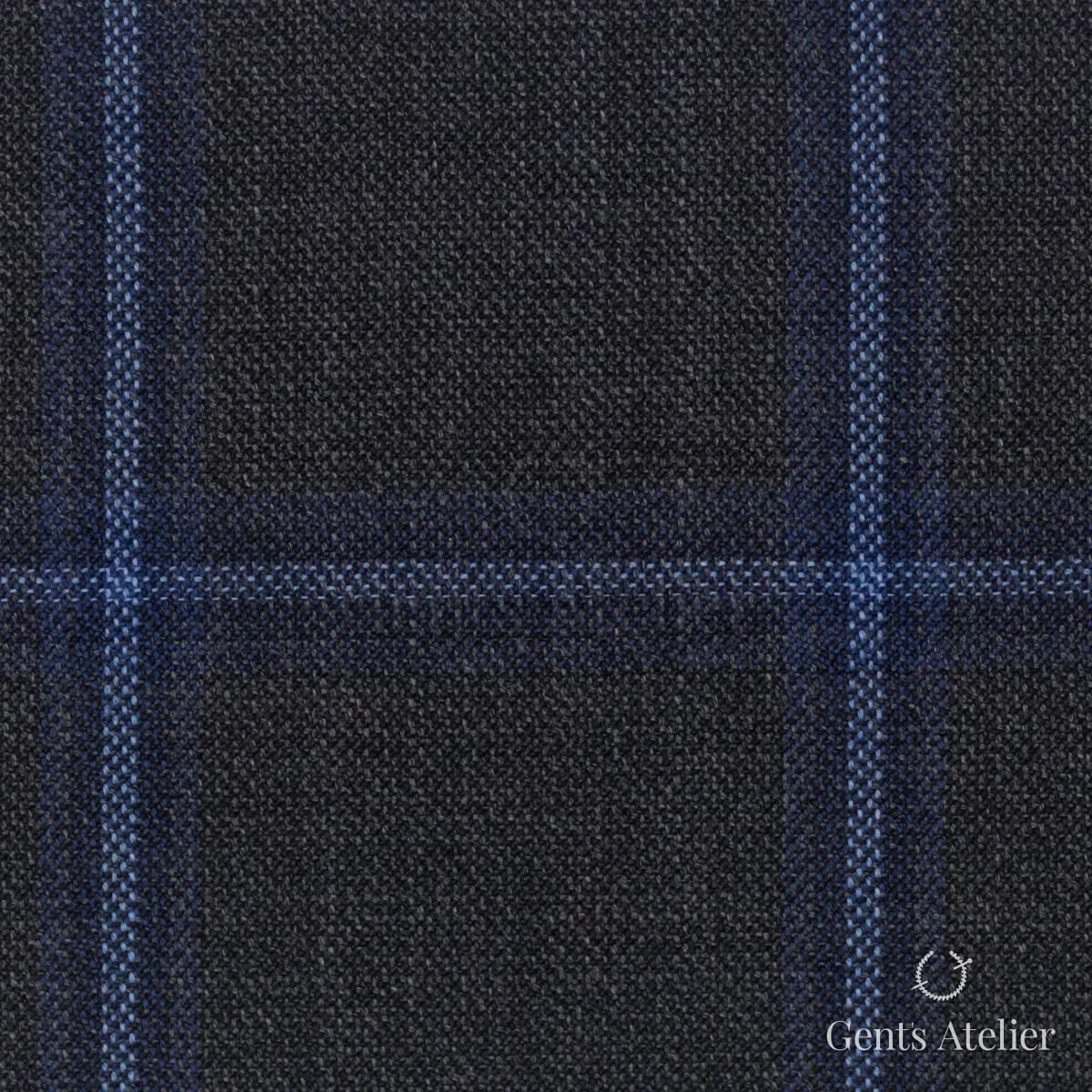 Костюмная ткань Marzoni 651 - 742 / 1200 — Серый / Синий, виндоупейн, 100% шерсть
