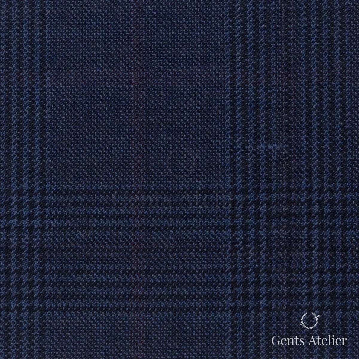 Костюмная ткань Marzoni 651 - 752 / 1200 — Тёмно-синий / Фиолетовый, виндоупейн, 100% шерсть