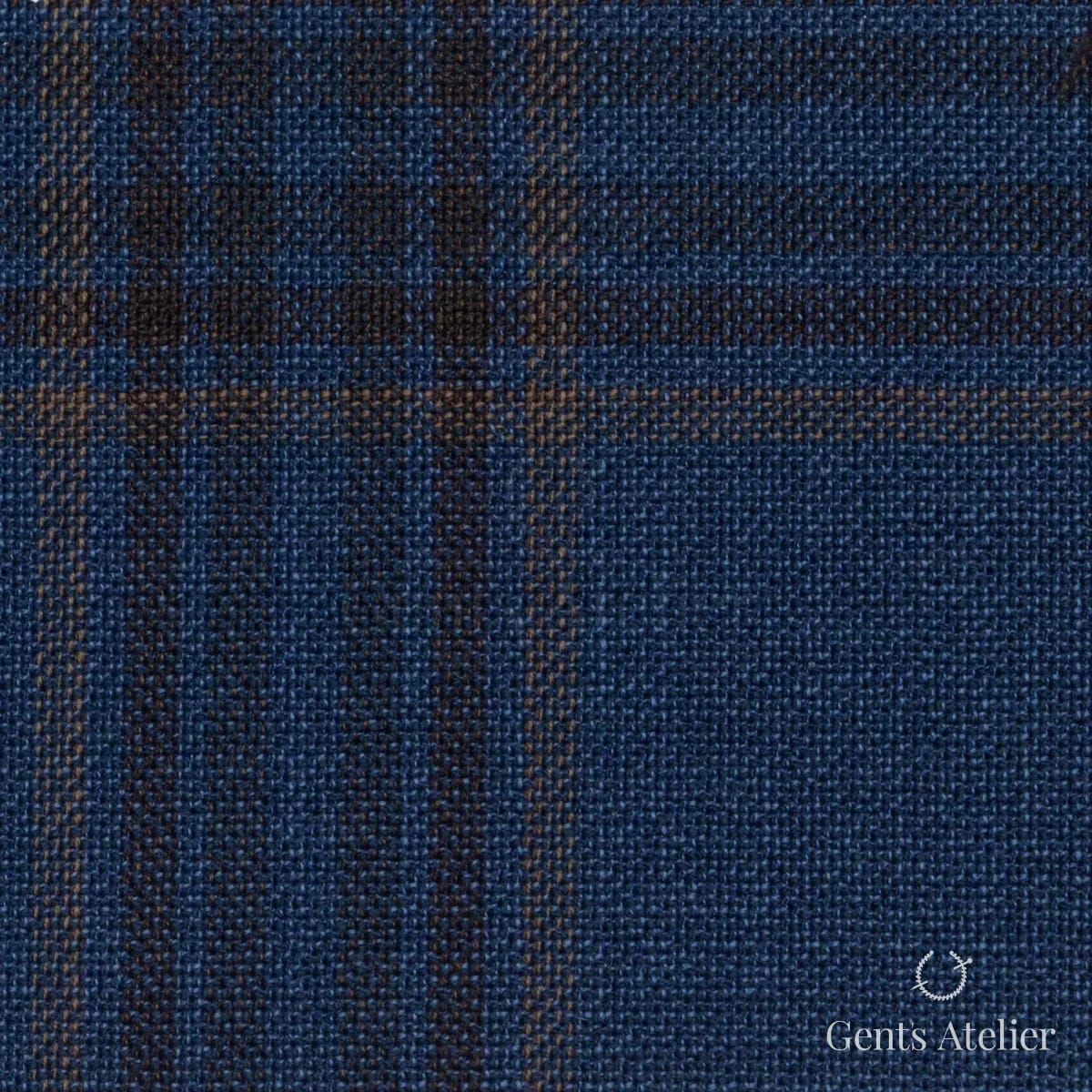 Костюмная ткань Marzoni 651 - 772 / 1200 — Синий / Песочный, виндоупейн, 100% шерсть