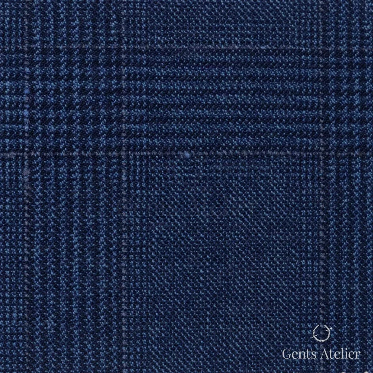 Костюмная ткань Marzoni 651 - 861 / 1200 — Синий / Тёмно-синий, в клетку, 100% шерсть