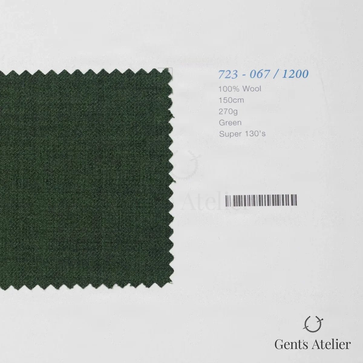 Образец ткани Marzoni 723 - 067 / 1200 с этикеткой — Зелёный