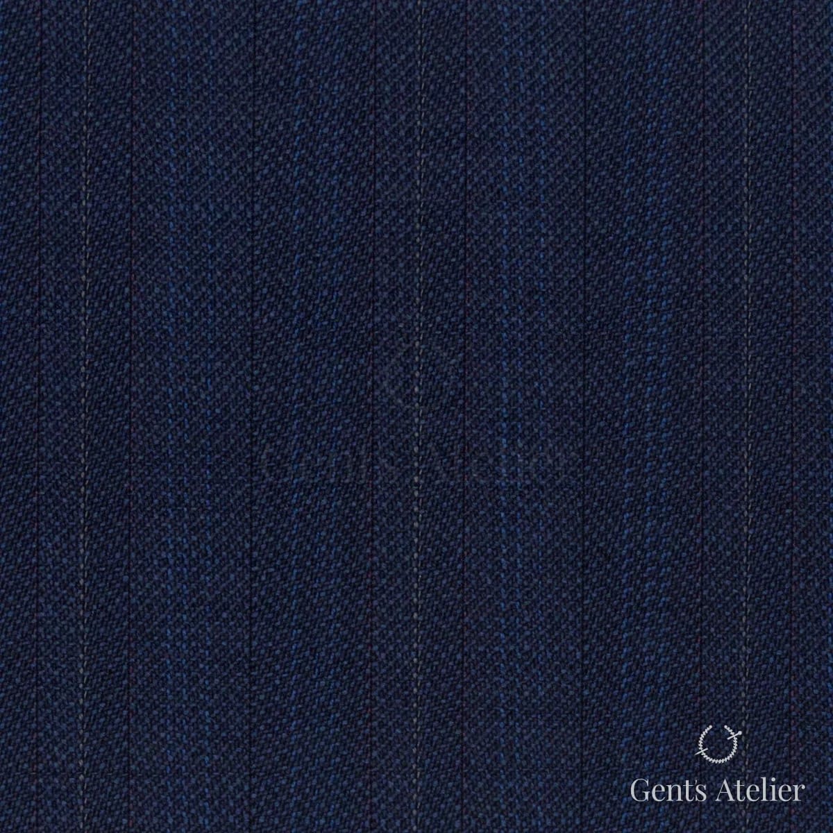 Костюмная ткань Marzoni 723 - 115 / 1200 — Тёмно-синий / Белый, в полоску, 100% шерсть
