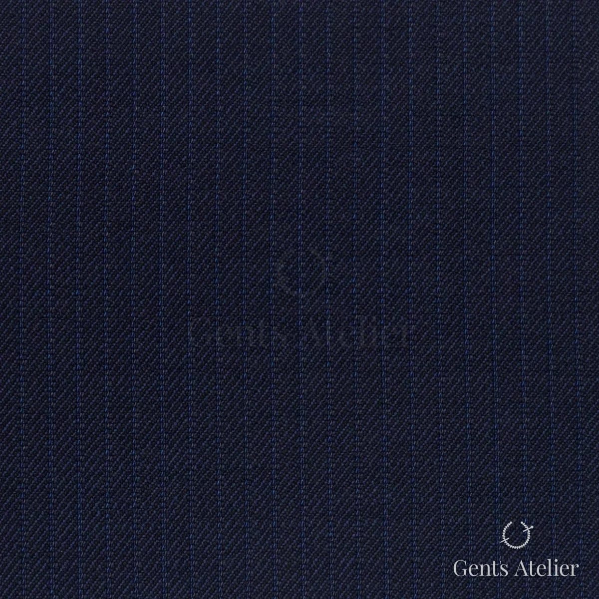 Костюмная ткань Marzoni 725 - 446 / 1300 — Тёмно-синий / Синий, в полоску, 100% шерсть