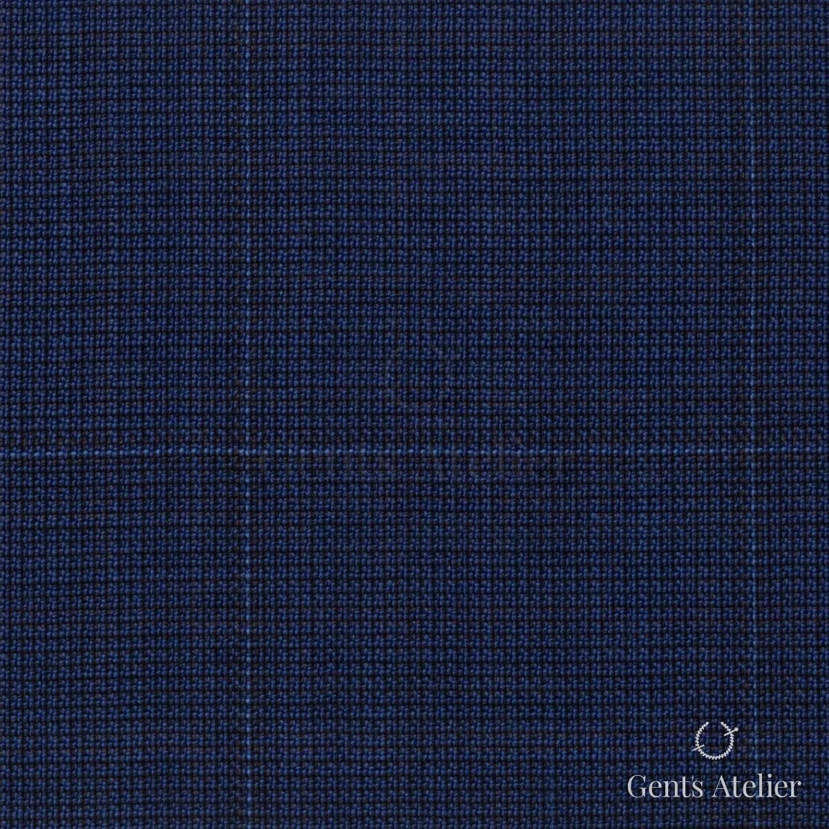 Костюмная ткань Marzoni 725 - 449 / 1300 — Тёмно-синий / Синий, виндоупейн, 100% шерсть