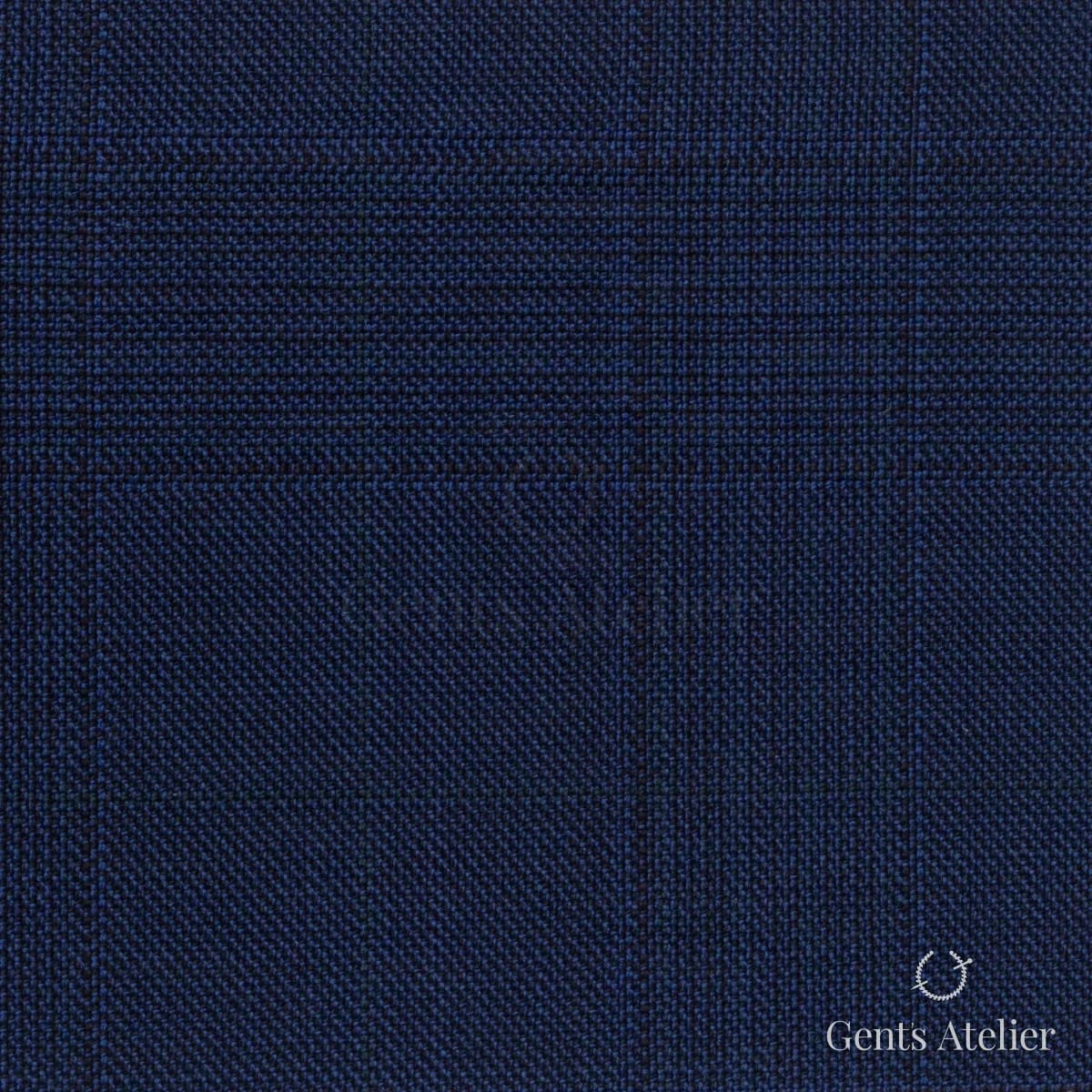 Костюмная ткань Marzoni 725 - 451 / 1400 — Синий / Тёмно-синий, виндоупейн, 100% шерсть