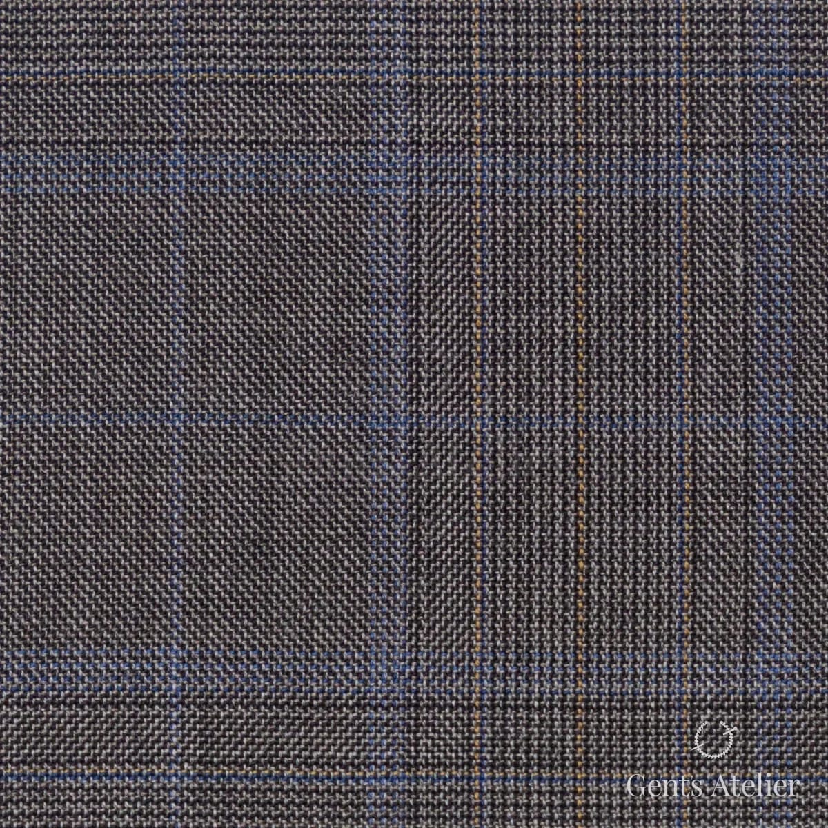 Костюмная ткань Marzoni 725 - 455 / 1300 — Коричневый / Синий, в клетку, 100% шерсть