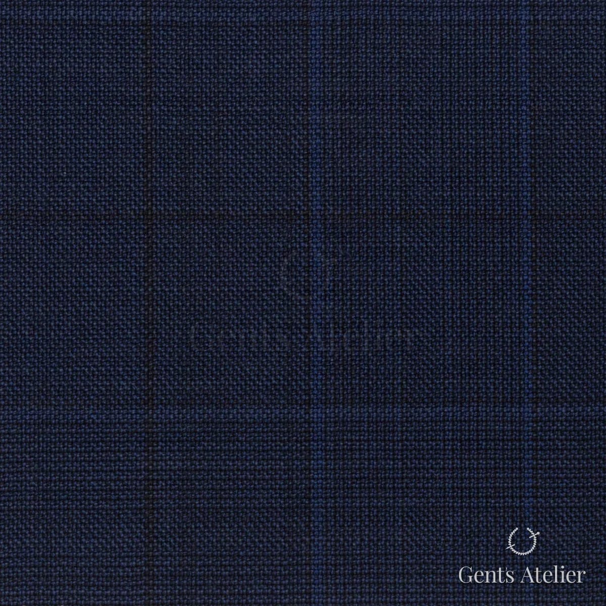 Костюмная ткань Marzoni 725 - 456 / 1400 — Тёмно-синий / Синий, виндоупейн, 100% шерсть