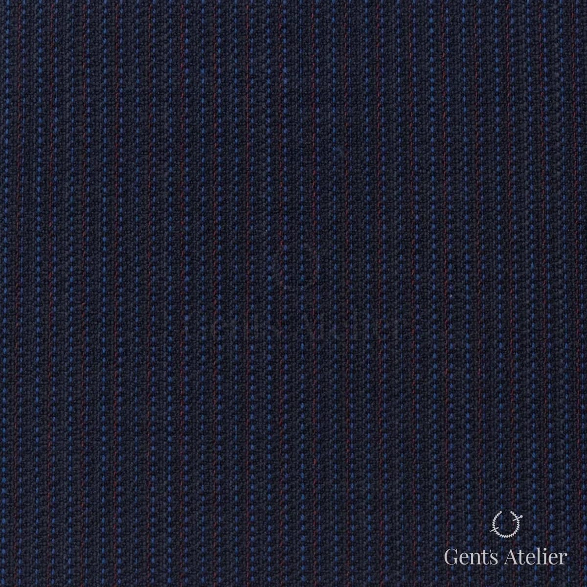 Костюмная ткань Marzoni 725 - 468 / 1400 — Синий / Красный, в полоску, 100% шерсть