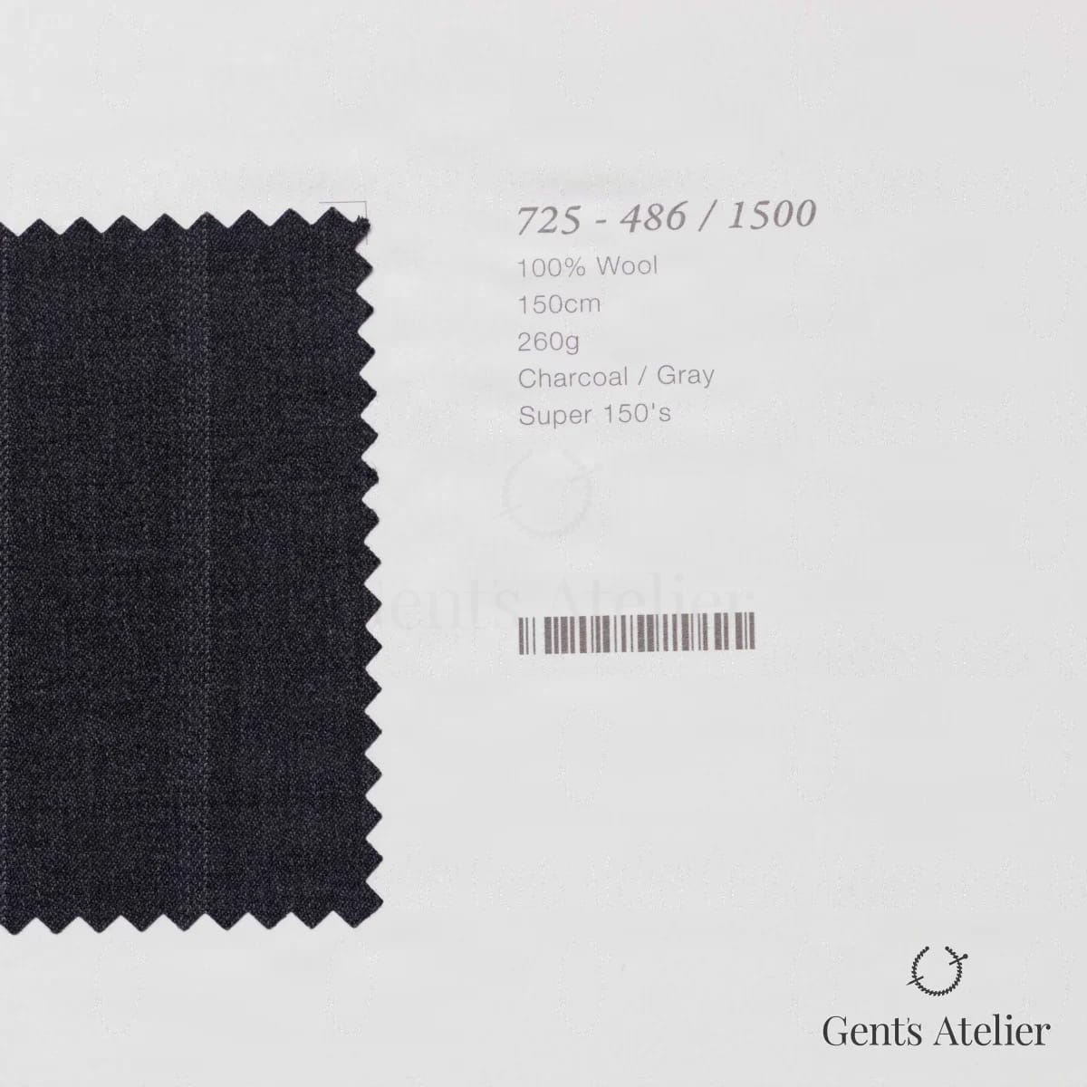 Образец ткани Marzoni 725 - 486 / 1500 с этикеткой — Тёмно-серый / Серый
