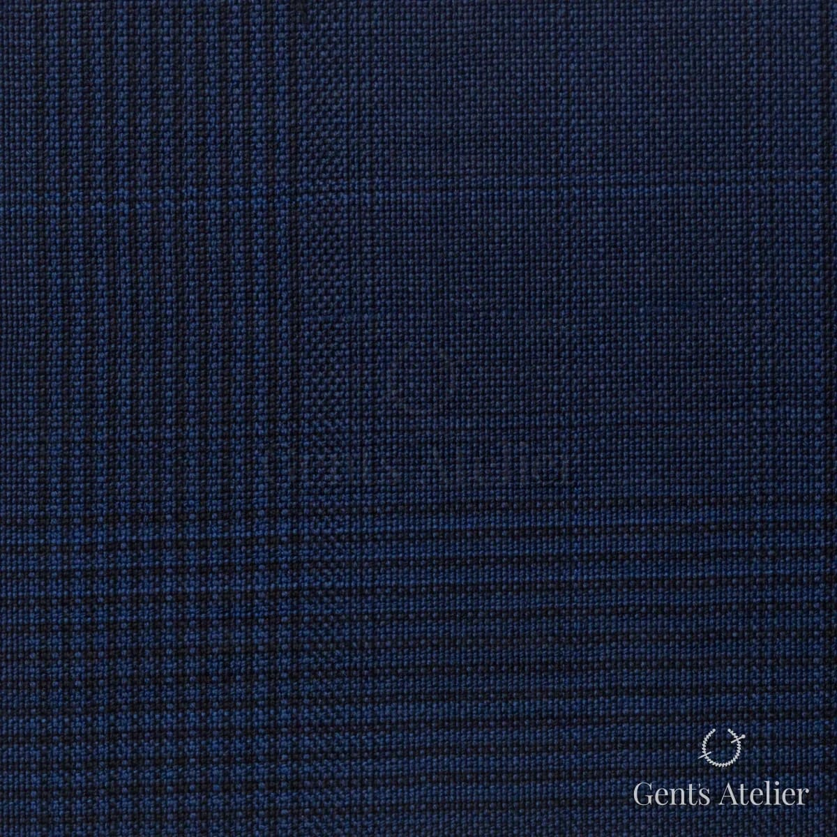 Костюмная ткань Marzoni 725 - 488 / 1500 — Синий / Тёмно-синий, виндоупейн, 100% шерсть