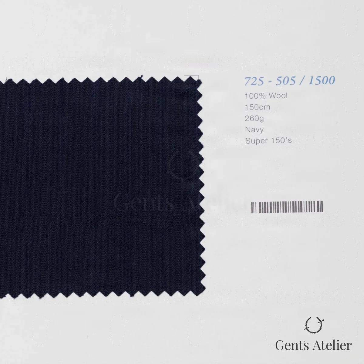 Образец ткани Marzoni 725 - 505 / 1500 с этикеткой — Тёмно-синий