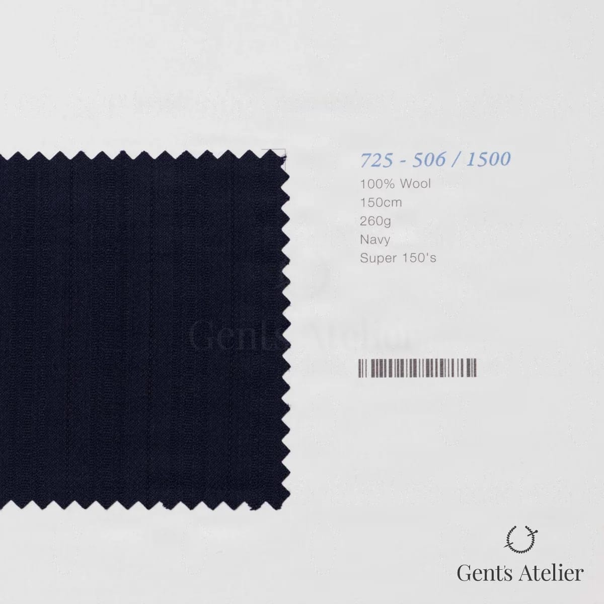 Образец ткани Marzoni 725 - 506 / 1500 с этикеткой — Тёмно-синий