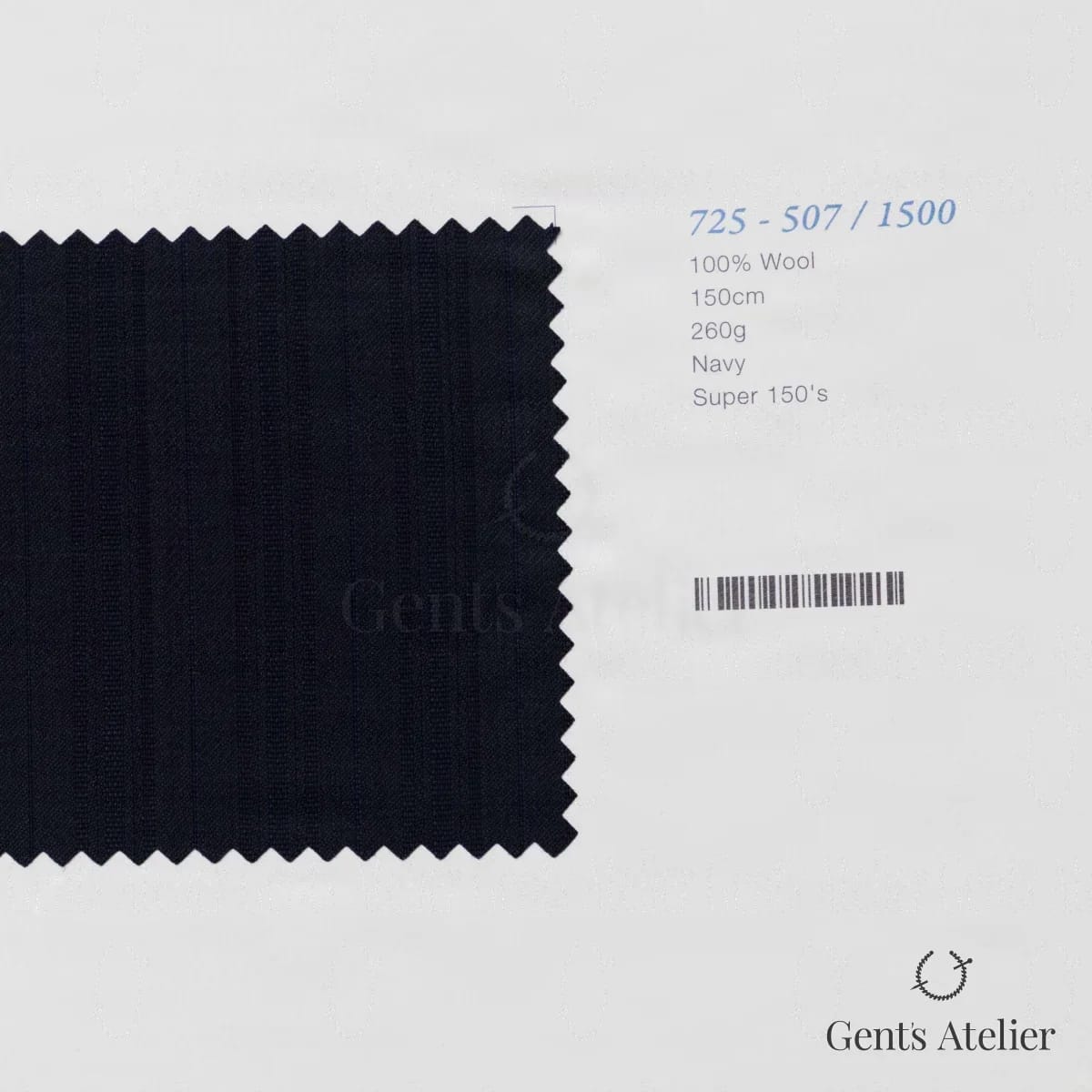 Образец ткани Marzoni 725 - 507 / 1500 с этикеткой — Тёмно-синий