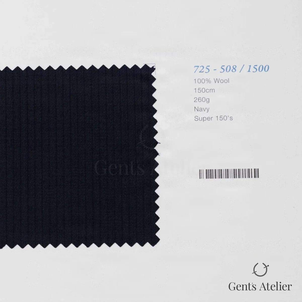 Образец ткани Marzoni 725 - 508 / 1500 с этикеткой — Тёмно-синий