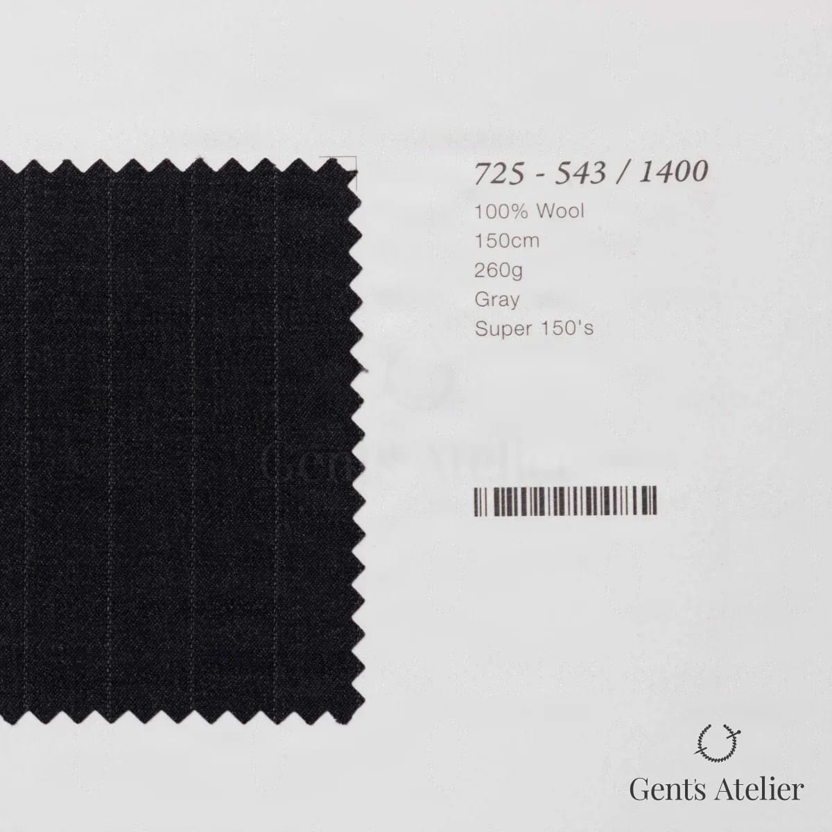 Образец ткани Marzoni 725 - 543 / 1400 с этикеткой — Серый
