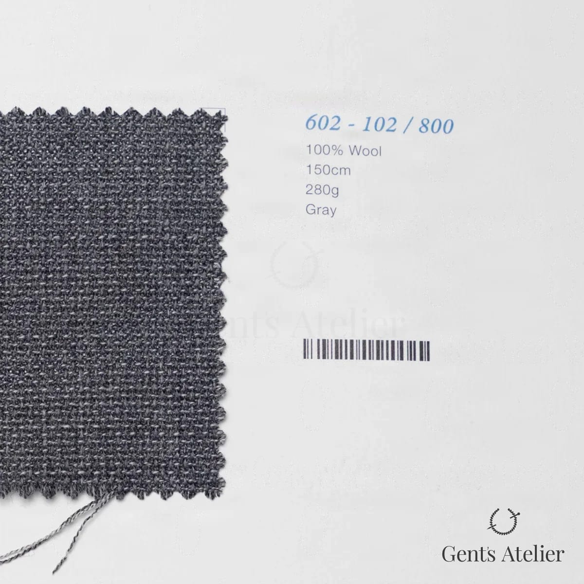 Образец ткани Marzoni 602 - 102 / 800 с этикеткой — Серый