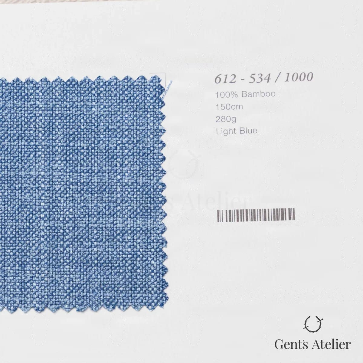 Образец ткани Marzoni 612 - 534 / 1000 с этикеткой — Голубой