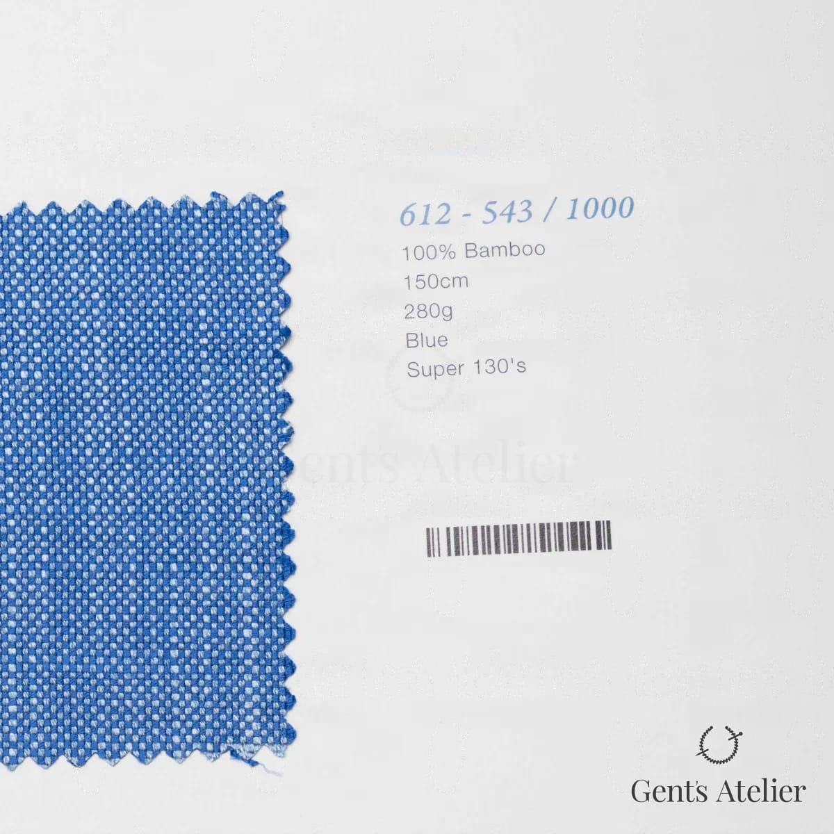 Образец ткани Marzoni 612 - 543 / 1000 с этикеткой — Синий