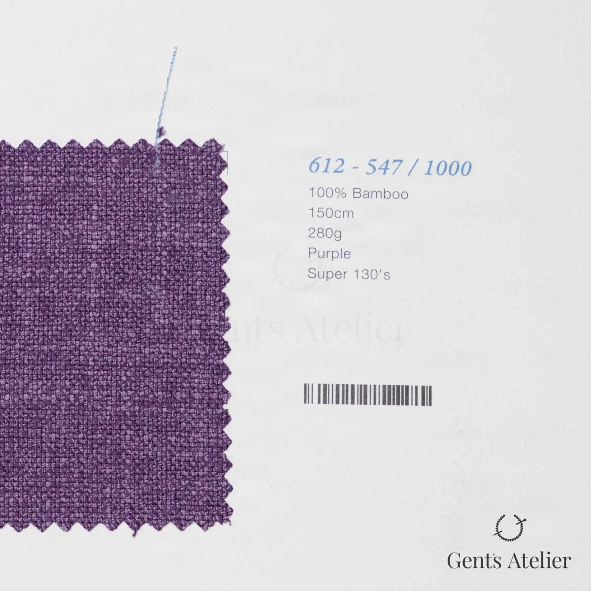 Образец ткани Marzoni 612 - 547 / 1000 с этикеткой — Фиолетовый