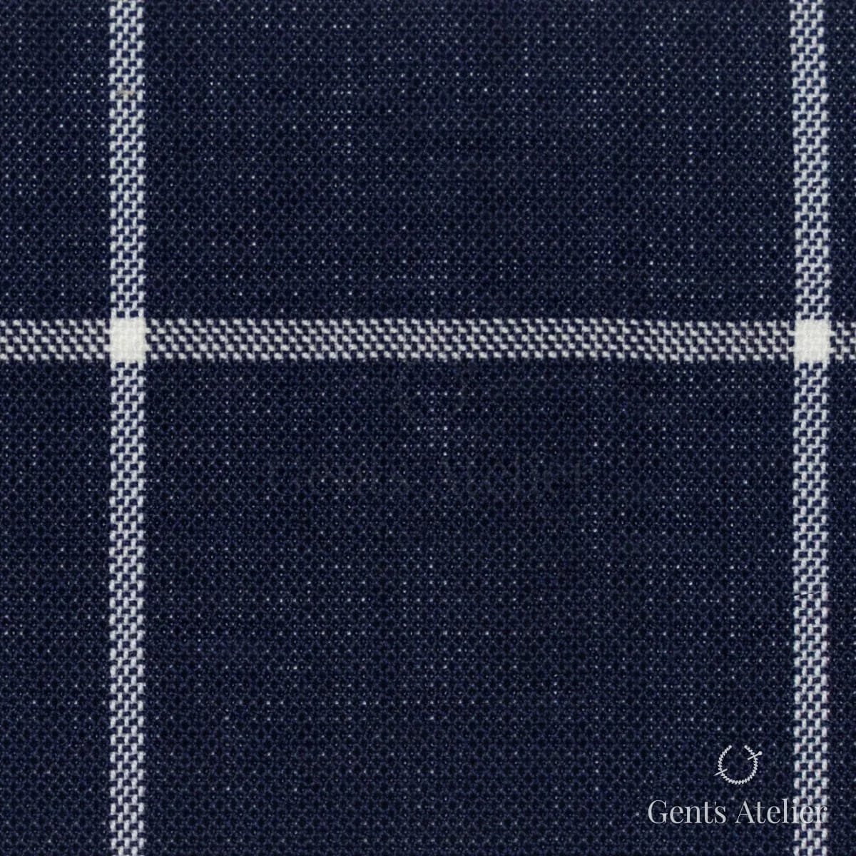 Костюмная ткань Marzoni 619 - 136 / 1000 — Тёмно-синий / Белый, виндоупейн, 100% шерсть