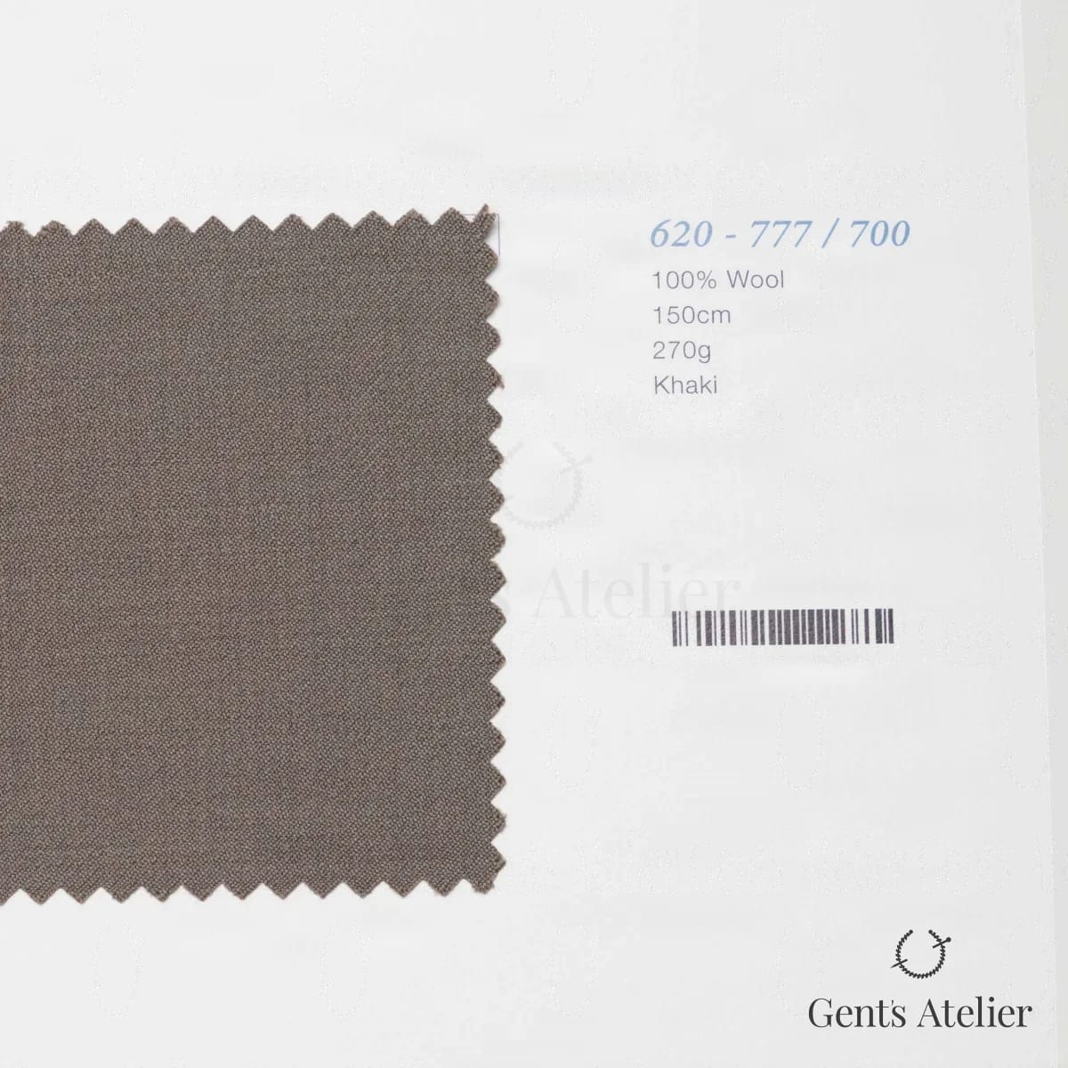 Образец ткани Marzoni 620 - 777 / 700 с этикеткой — Хаки