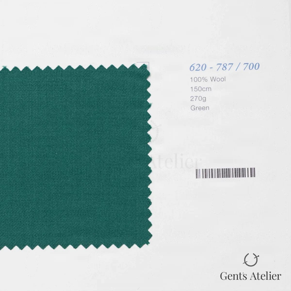Образец ткани Marzoni 620 - 787 / 700 с этикеткой — Зелёный