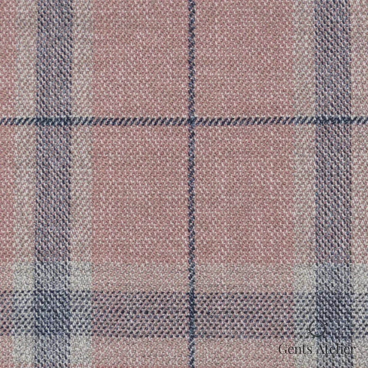 Костюмная ткань Marzoni 651 - 842 / 1200 — Розовый / Тёмно-серый, виндоупейн, 100% шерсть