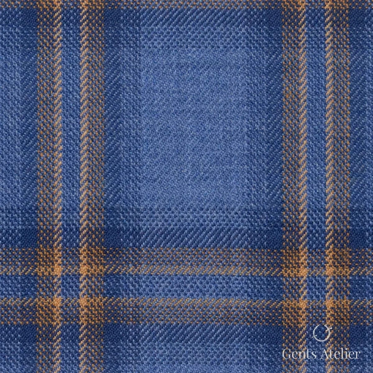 Костюмная ткань Marzoni 651 - 847 / 1200 — Синий / Бежевый, виндоупейн, 100% шерсть