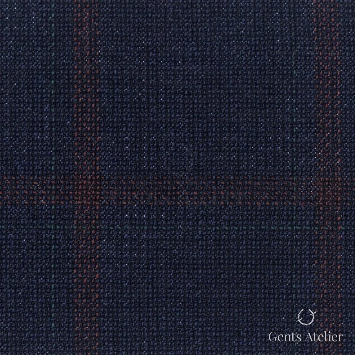 Костюмная ткань Marzoni 655 - 547 / 1200 — Тёмно-синий / Бордовый, виндоупейн, 100% шерсть