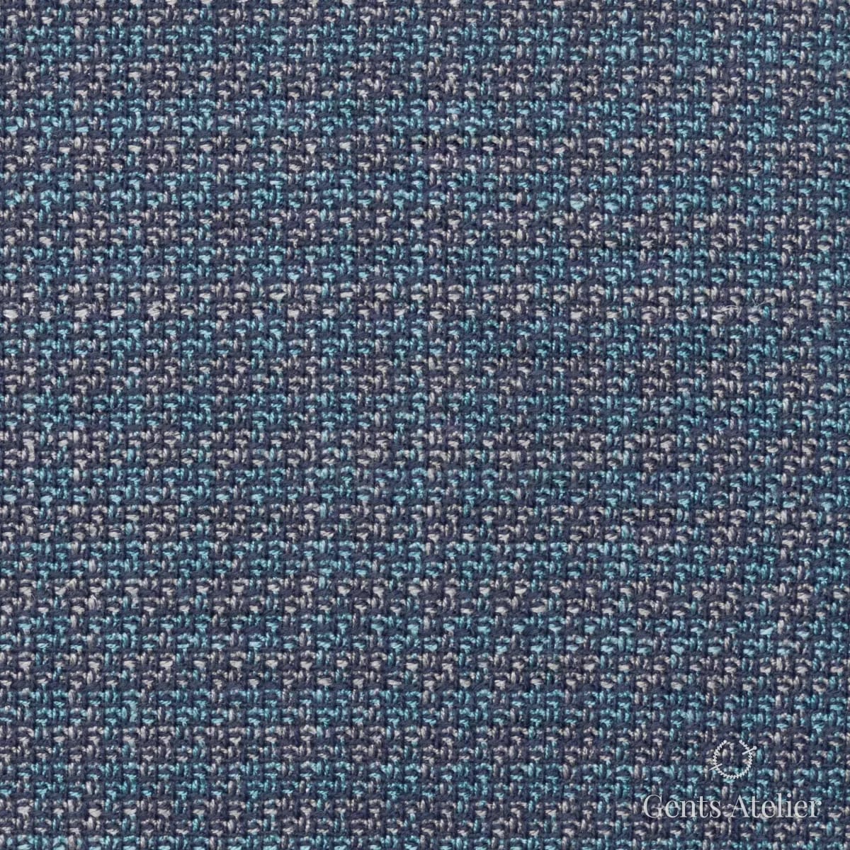 Костюмная ткань Marzoni 655 - 602 / 1400 — Зелёный / Серый, меланж, 55% шерсть 34% Silk 11% Linen