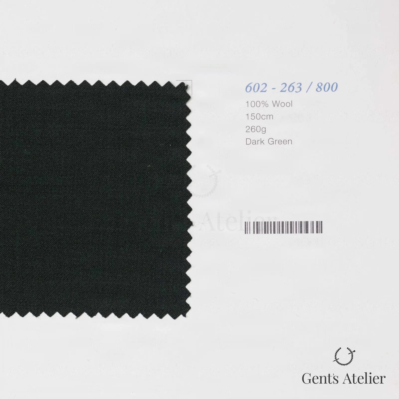Образец ткани Marzoni 602 - 263 / 800 с этикеткой — Dark Green