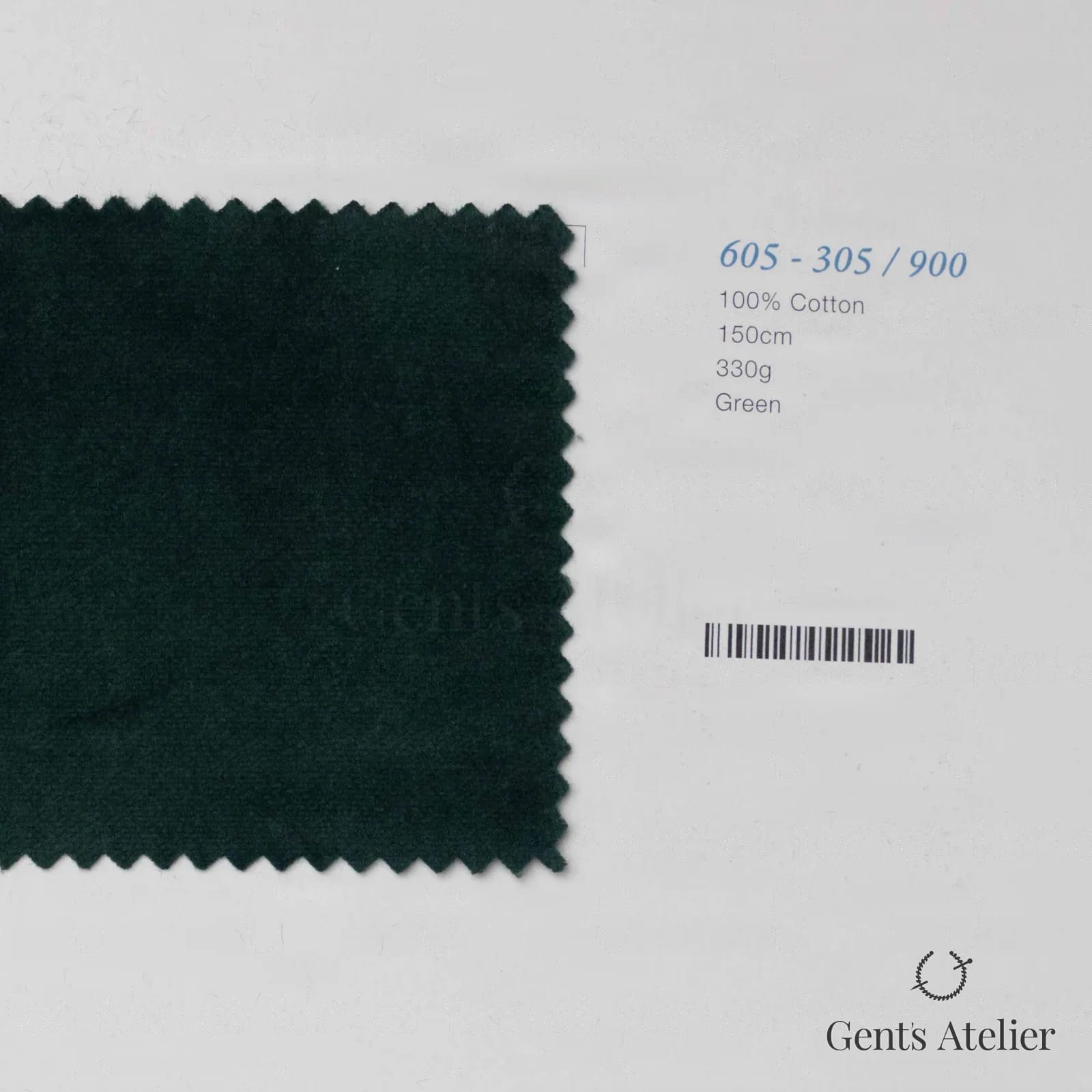 Образец ткани Marzoni 605 - 305 / 900 с этикеткой — Зелёный