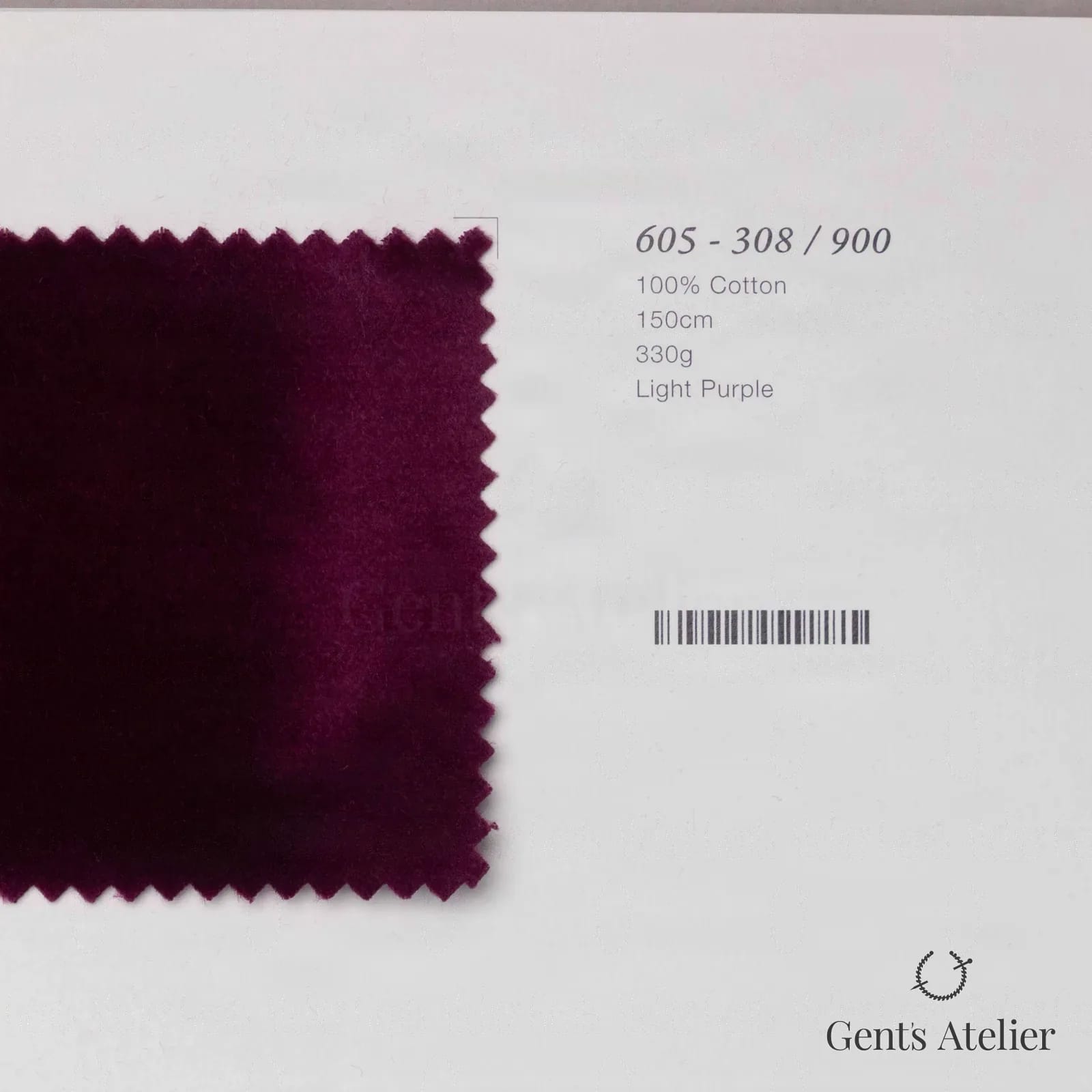 Образец ткани Marzoni 605 - 308 / 900 с этикеткой — Light Purple