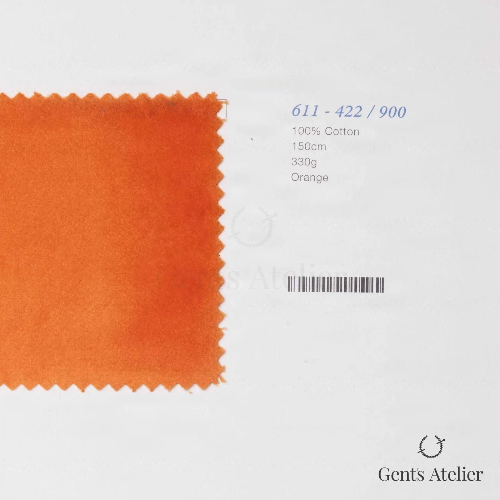 Образец ткани Marzoni 611 - 422 / 900 с этикеткой — Orange