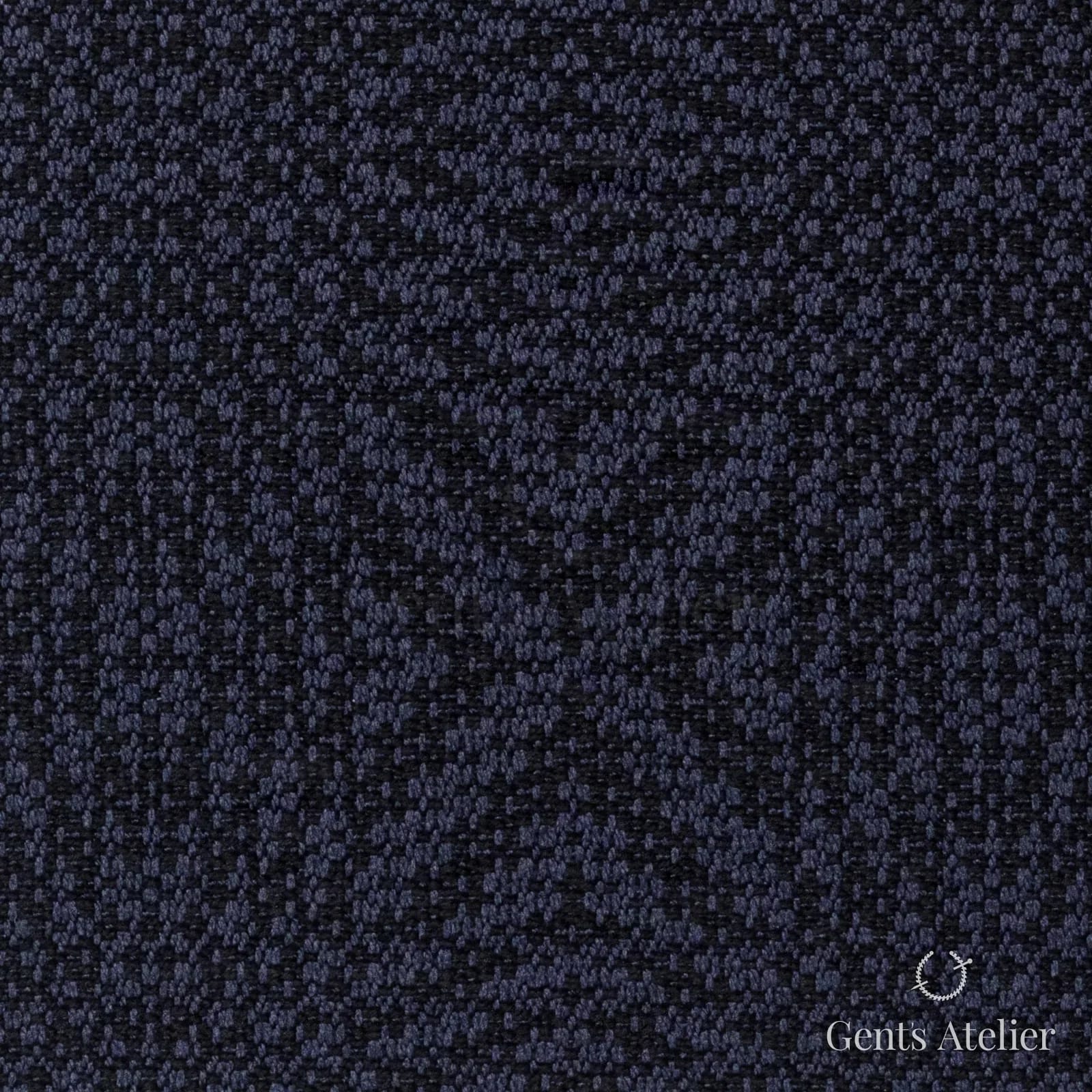 Костюмная ткань Marzoni 611 - 538 / 1400 — Тёмно-синий, узор, 50% шерсть, 50% шёлк