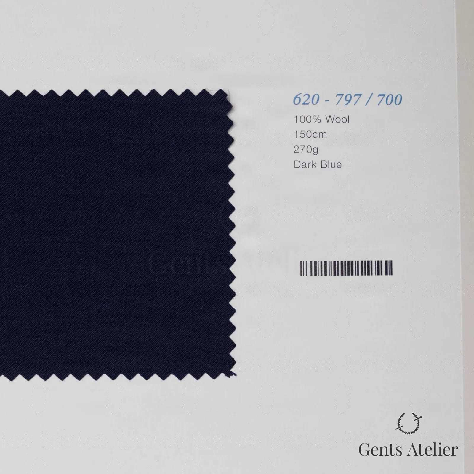 Образец ткани Marzoni 620 - 797 / 700 с этикеткой — Dark Blue