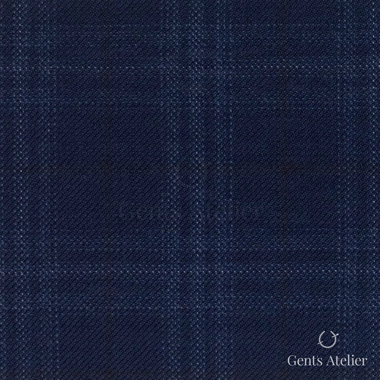 Костюмная ткань Marzoni 607 - 847 / 1000 — Синий / Коричневый, оконная клетка, 100% шерсть