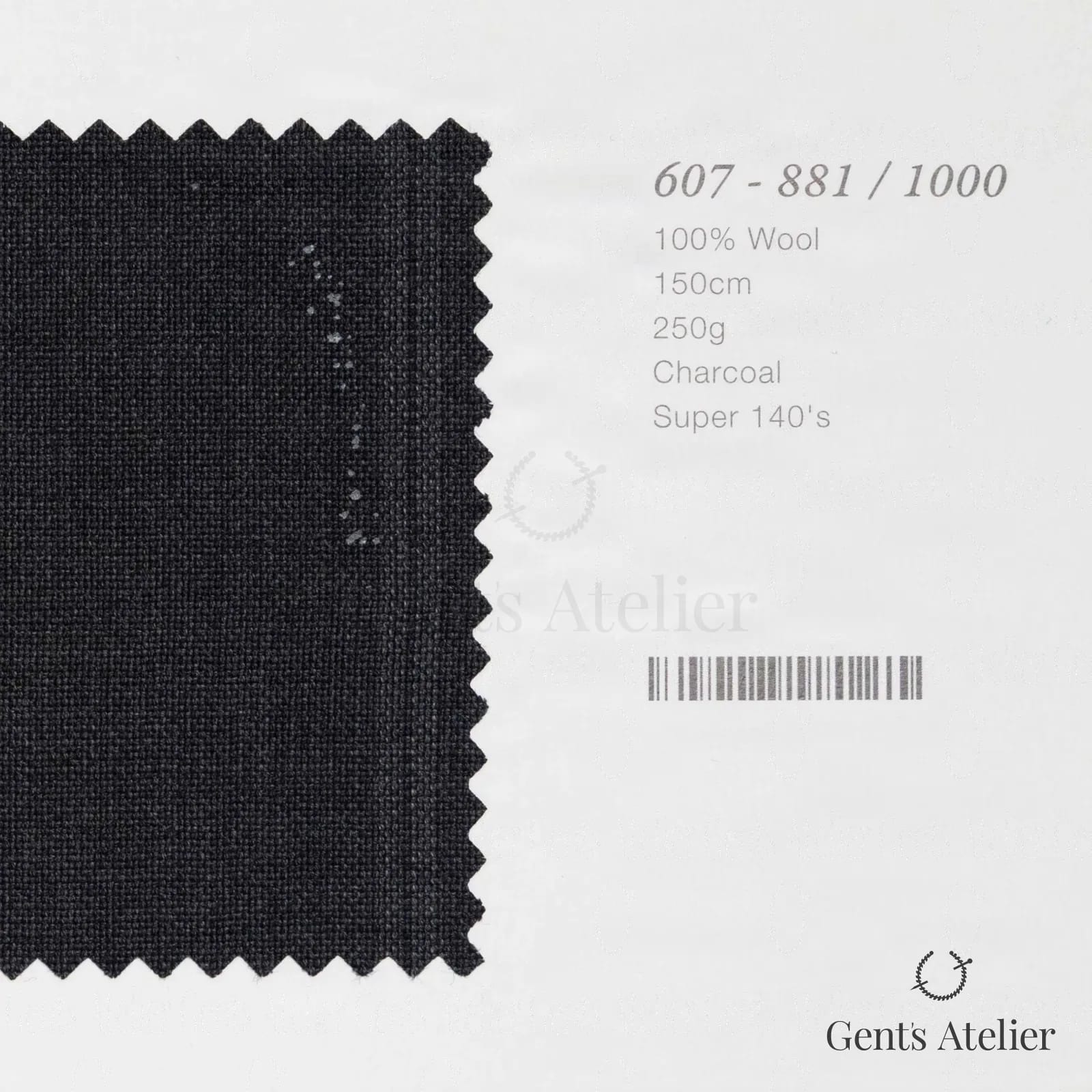 Образец ткани Marzoni 607 - 881 / 1000 с этикеткой — Антрацит