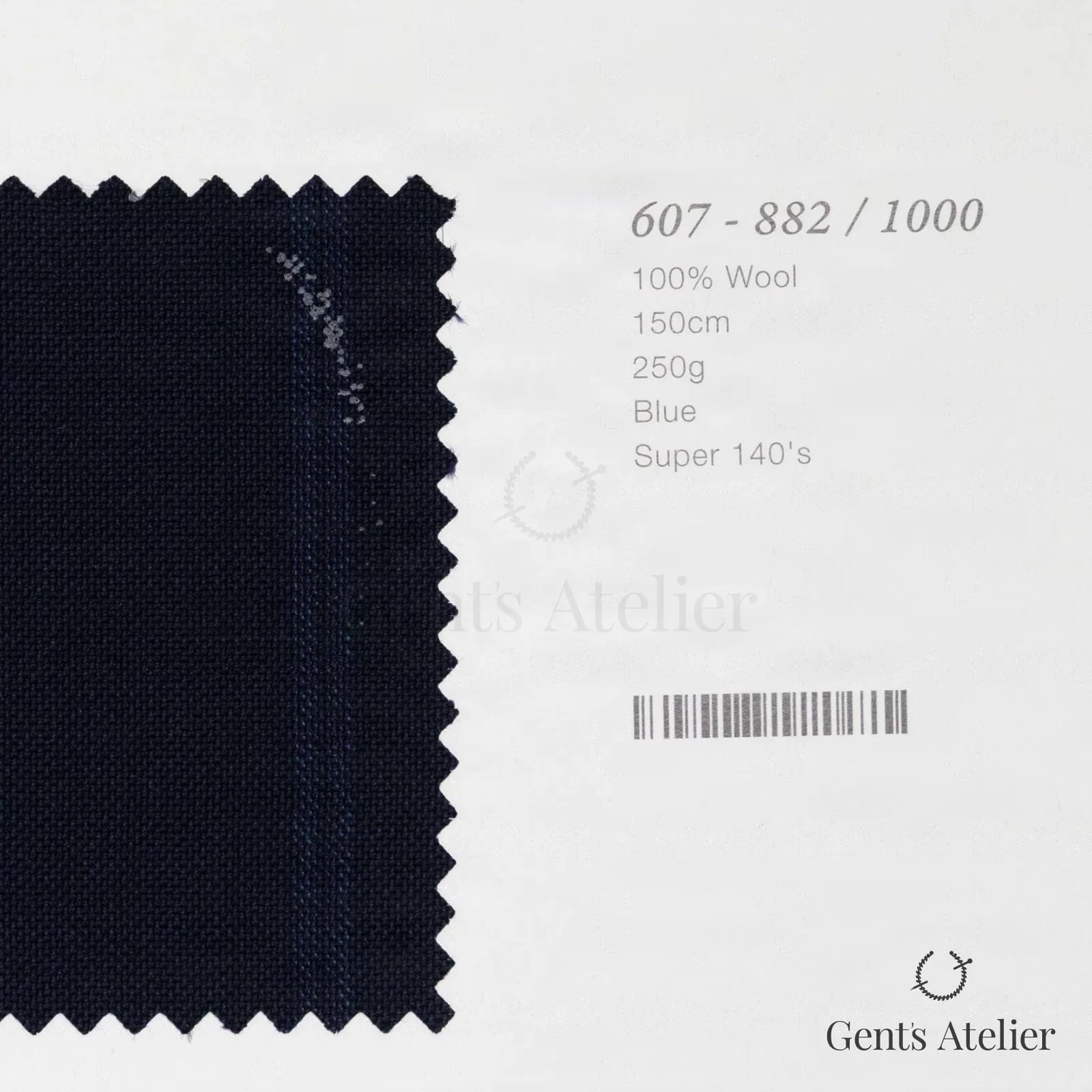 Образец ткани Marzoni 607 - 882 / 1000 с этикеткой — Синий