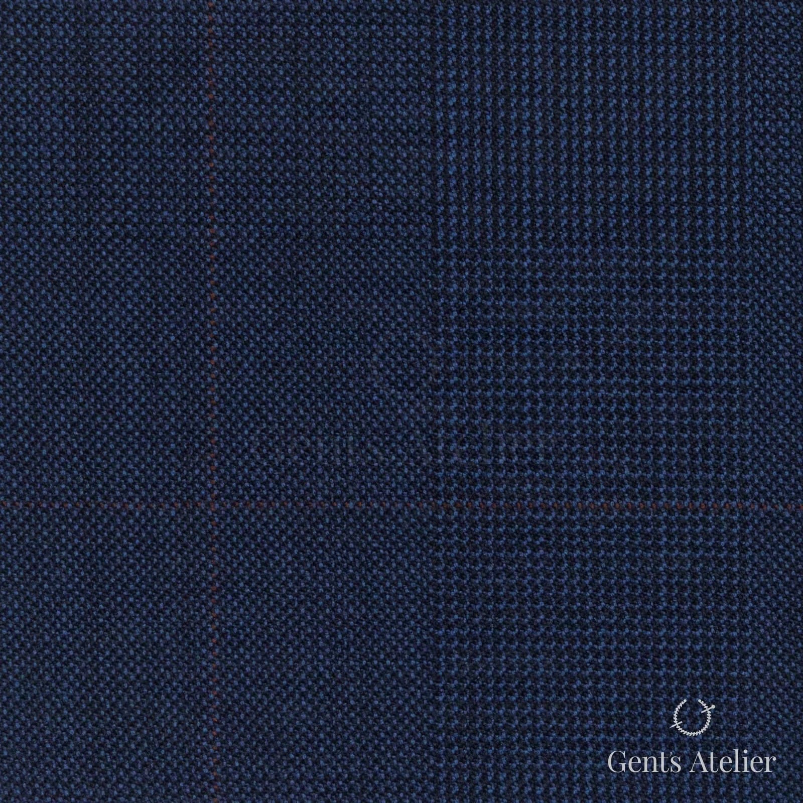 Костюмная ткань Marzoni 609 - 888 / 1200 — Тёмно-синий / Бордовый, гусиная лапка, 100% шерсть
