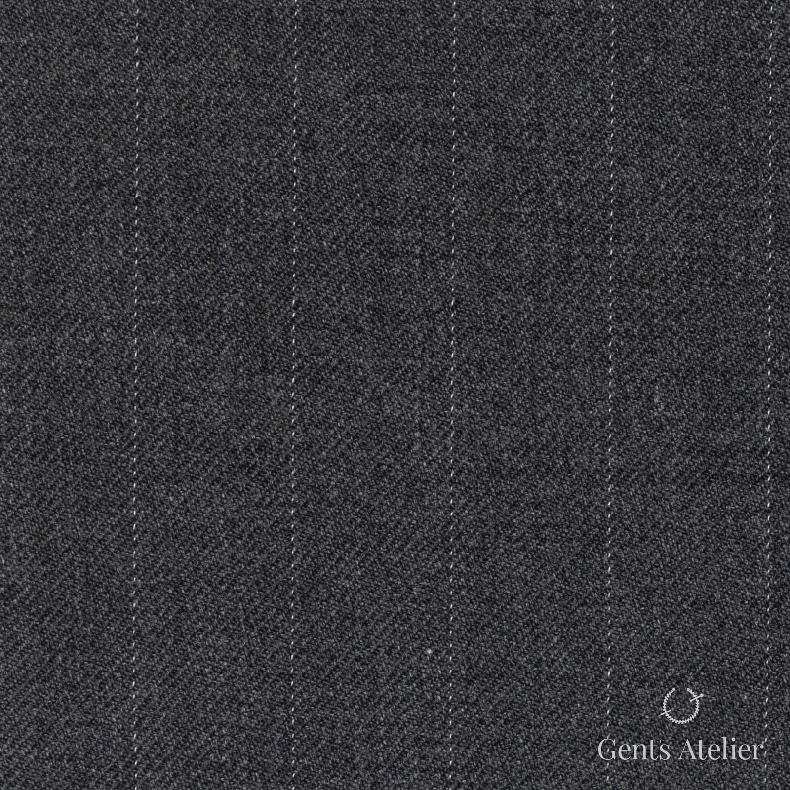 Костюмная ткань Marzoni 609 - 890 / 1200 — Серый / Белый, полоса, 100% шерсть