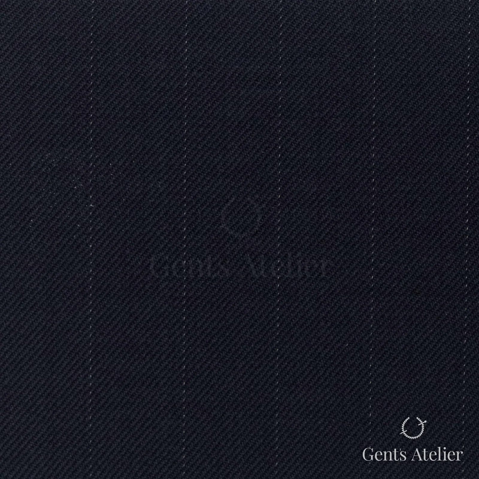 Костюмная ткань Marzoni 609 - 892 / 1200 — Тёмно-синий / Белый, полоса, 100% шерсть