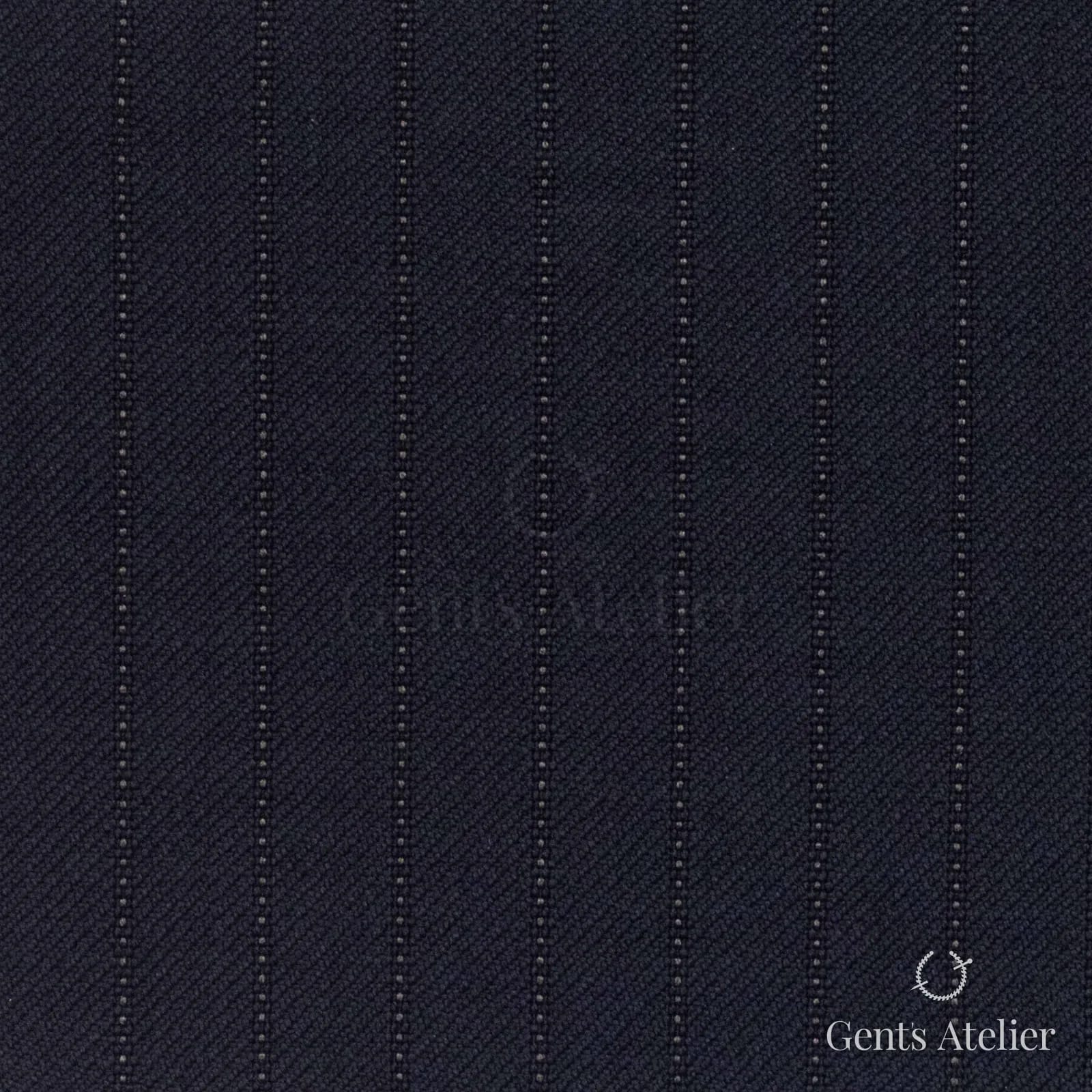 Костюмная ткань Marzoni 618 - 368 / 1200 — Тёмно-синий, полоса, 100% шерсть