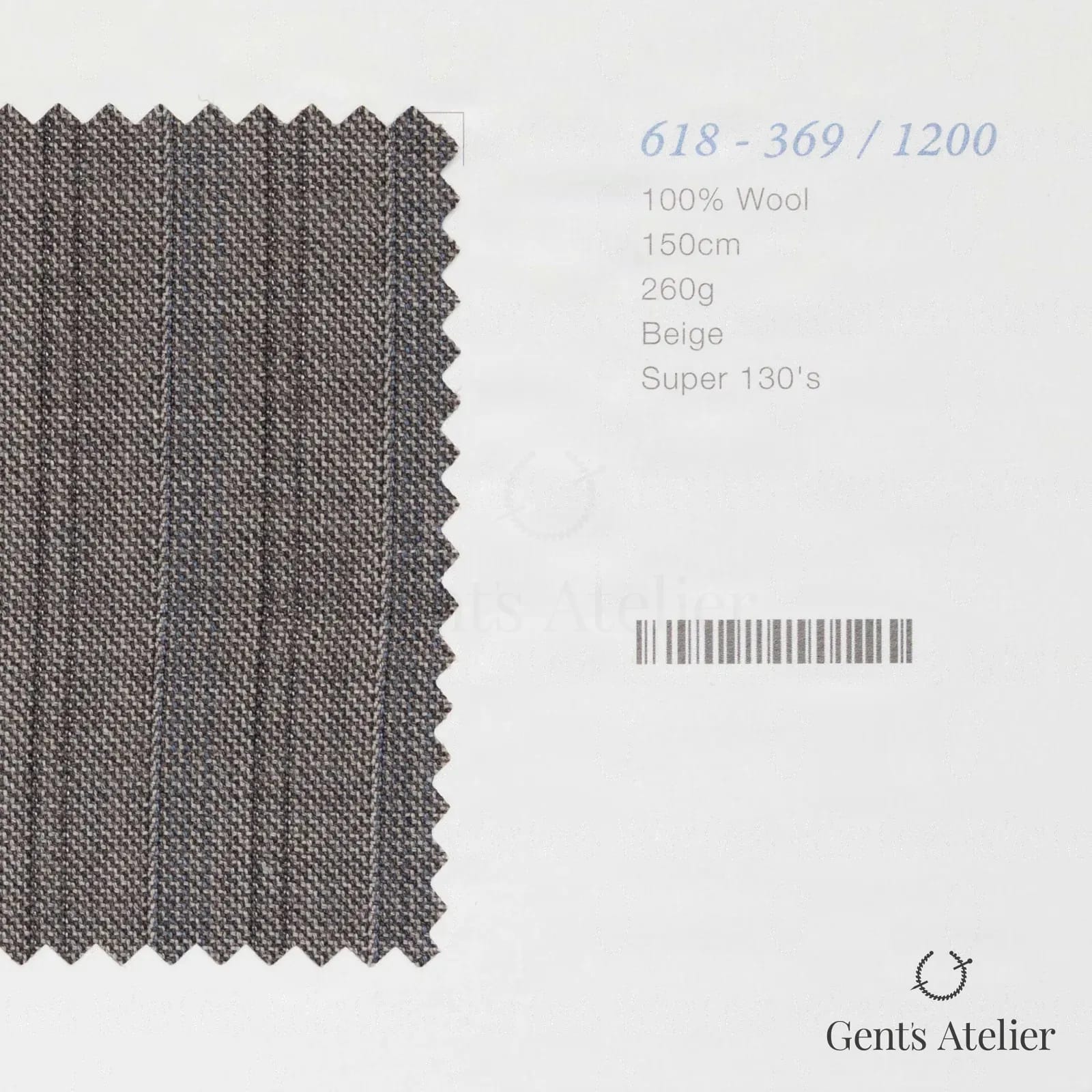 Образец ткани Marzoni 618 - 369 / 1200 с этикеткой — Бежевый