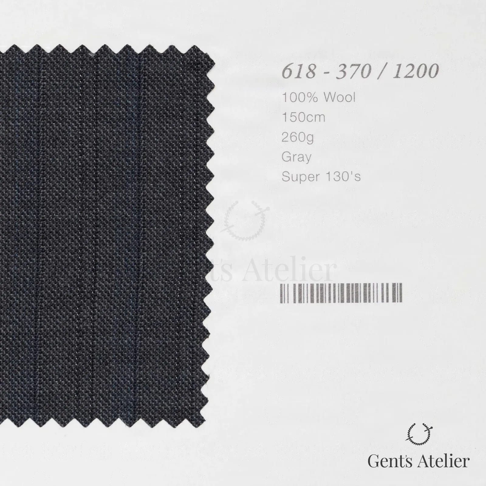 Образец ткани Marzoni 618 - 370 / 1200 с этикеткой — Серый