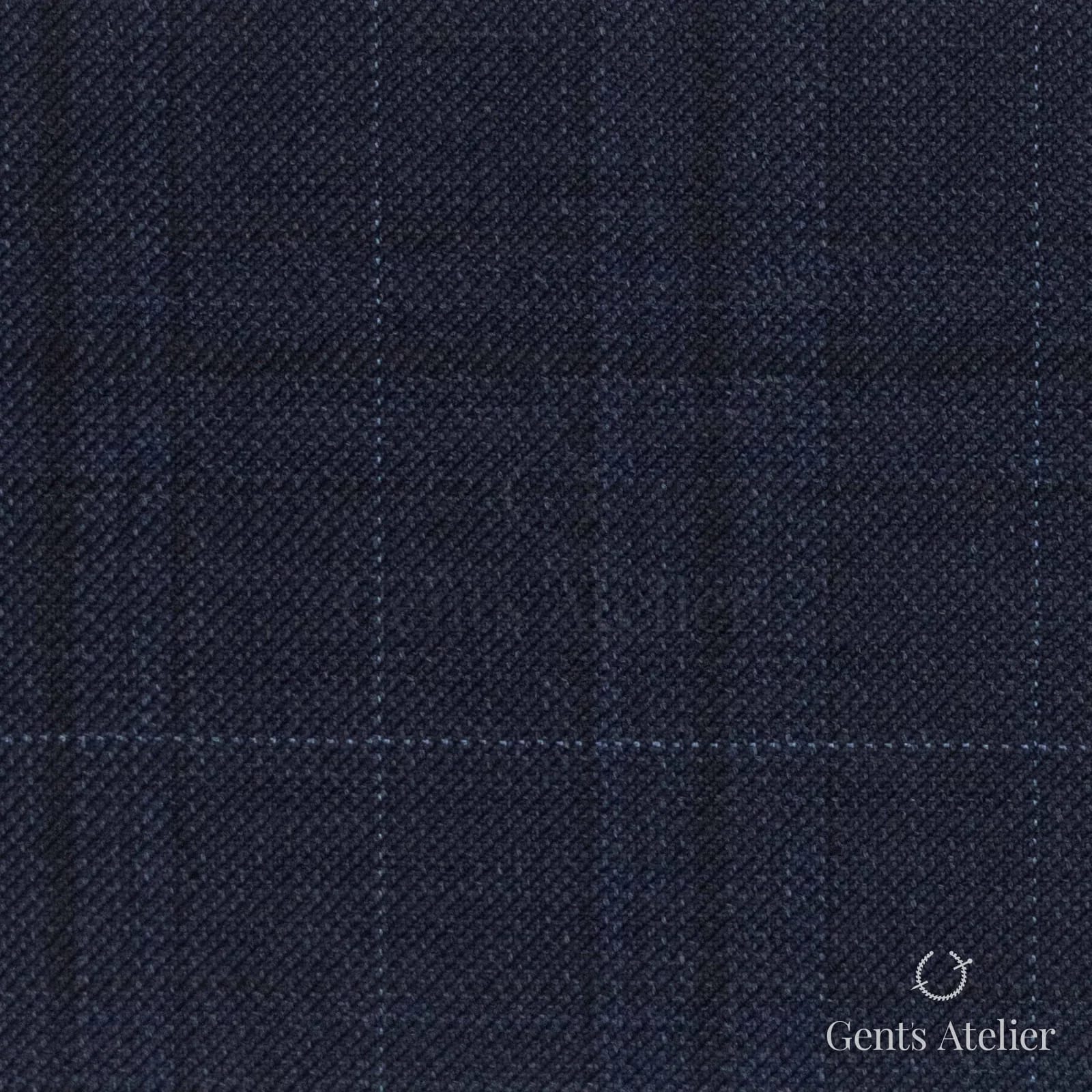 Костюмная ткань Marzoni 618 - 374 / 1200 — Тёмно-синий, оконная клетка, 100% шерсть